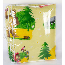 Олекотена Завивка от 100% памучна материя - Мечо и Маша